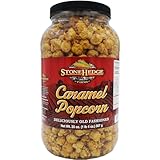 Stonehedge Farms Caramel Flavored Popcorn Barrel - 20 Ounce Reclosable Container - Deliciously Old Fashioned - Made in the USA - Gluten Free
