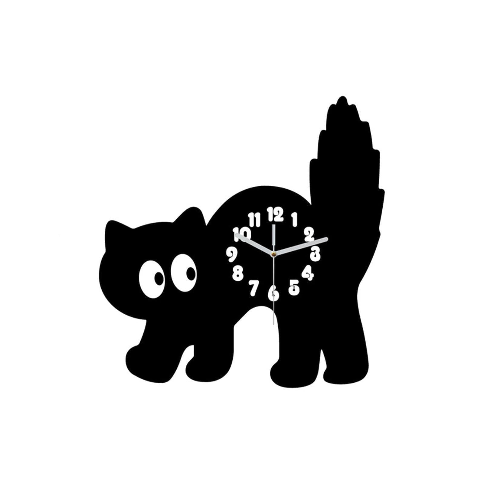 Acrylic Wall Clock Ornament for Study Bedroom Kitchen Living Room with Ceramic Figurine Sculpture for Home Cafe Holiday Decor-image-44