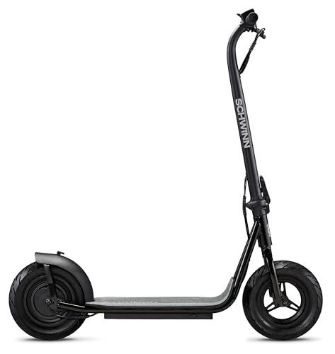 Image of Schwinn Typhoon Electric Scooter with Wide Deck - Foldable Commuter E-Scooter, 250W Motor, 15.5 MPH Speed, Lightweight Portable Design, Ages 13+, 220 lbs Capacity, Black