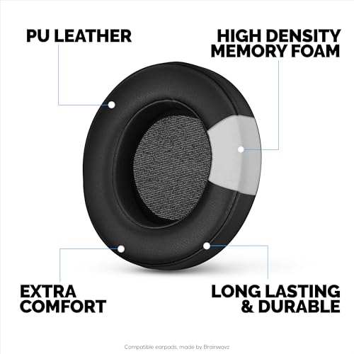Almohadillas de repuesto para auriculares gaming Razer Kraken PRO V2 7.1, cuero PU y espuma viscoelástica para mayor comodidad, actualizadas, duraderas y de larga duración, marca Brainwavz miniatura 3