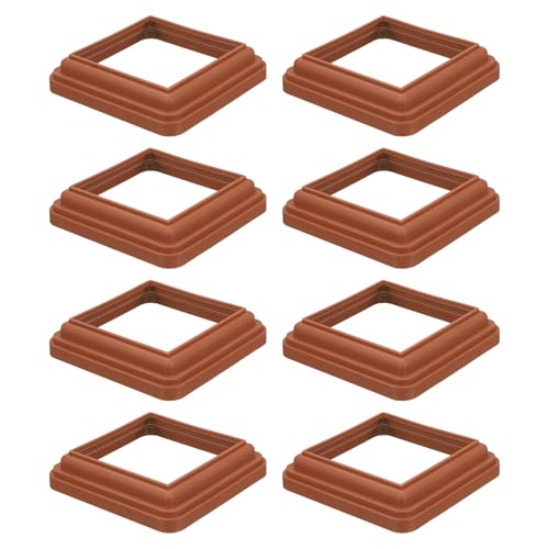Jupe de poteau 10x10 cm en plastique rouge clair pour clôture et rampe - Lot de 8
