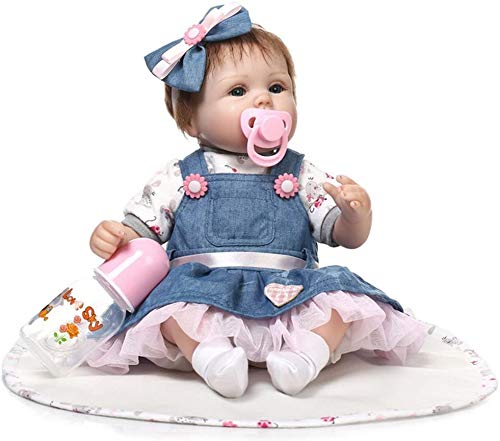 ZIY IUI Reborn muñecas Baby Reborn munecas niños Bebe 18 Pulgadas 45 cm Bebes para niñas niña muñeca muñecos realistas Recien Nacidos Ojos Abiertos bebés Reborn de Silicona Doll