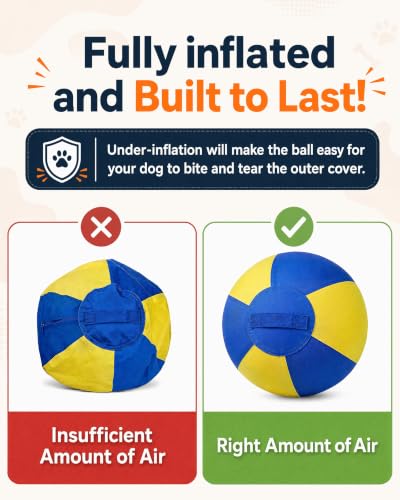 Image of 18Inch Herding Ball for Dogs, Interactive Large Dog Ball with Grip Tabs, Durable Outdoor Training Dog Toy for Medium to Large Dog Australian Shepherd Cattle Dog Border Collie and Horses