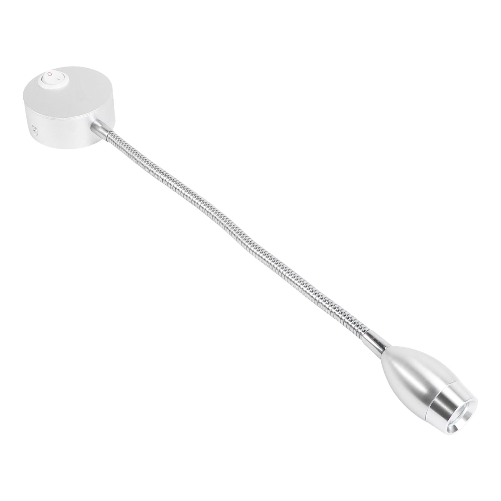 Angoily Lámpara de Cuello con Manguera Led Lámpara de Lectura Flexible para Mesita de Noche Lámpara de Pared para Dormitorio Luz Blanca Plateada