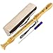 Recorders Instrument, German Recorders 8 Holes for Beginners, Baroque Recorders 3 Piece for Professional, Maple Wood F Key Alto Flute Instrument, with Cleaning Stick, Lanyard, Storage Bag