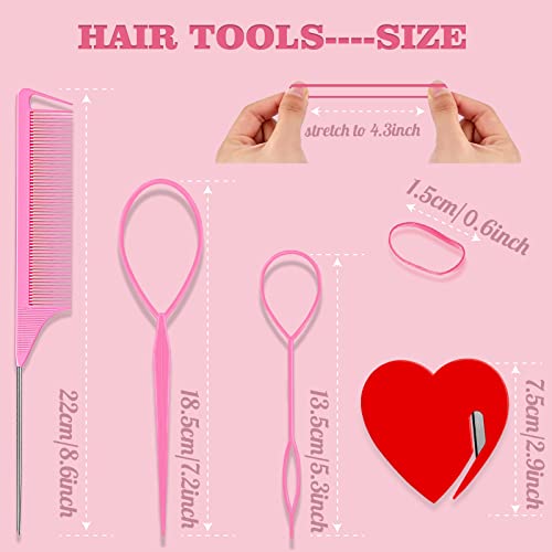 500Pcs Small Rubber Bands For Hair Clear Elastic Hair Ties,1Pcs Rubber Bands Cutter For Hair,1Pcs Rat Tail Combs For Braiding Styling, 2Pcs Topsy Tail Hair Tool Toddler Hair Accessories Hair Accessories For Girls By B1Jounie Ya #TOP1