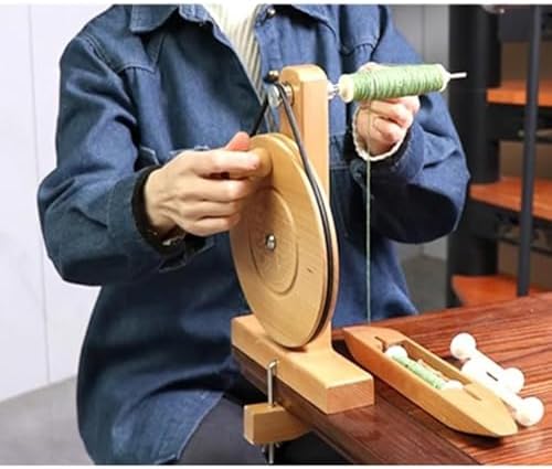 Yarn Spinnings Wheel,Handmade Wooden Manual Yarn Ball Winder, Spool Inner Diameter: 6.5-7.5MM,for Wool, Cotton, Silk Crafting