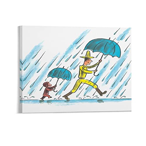 Curious George ̃W[W Aj |X^[  A[gpl 킢 Ǌ| LoX Ԃ牺G X^CbVŃ_ CeA ̑  NGCeBu PǏ G 蕨 40x50cm Fram