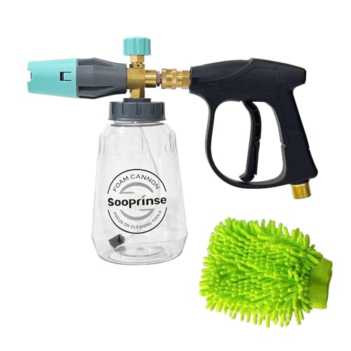 Sooprinse Short Pressure Washer Gun With Foam Cannon, High Pressure