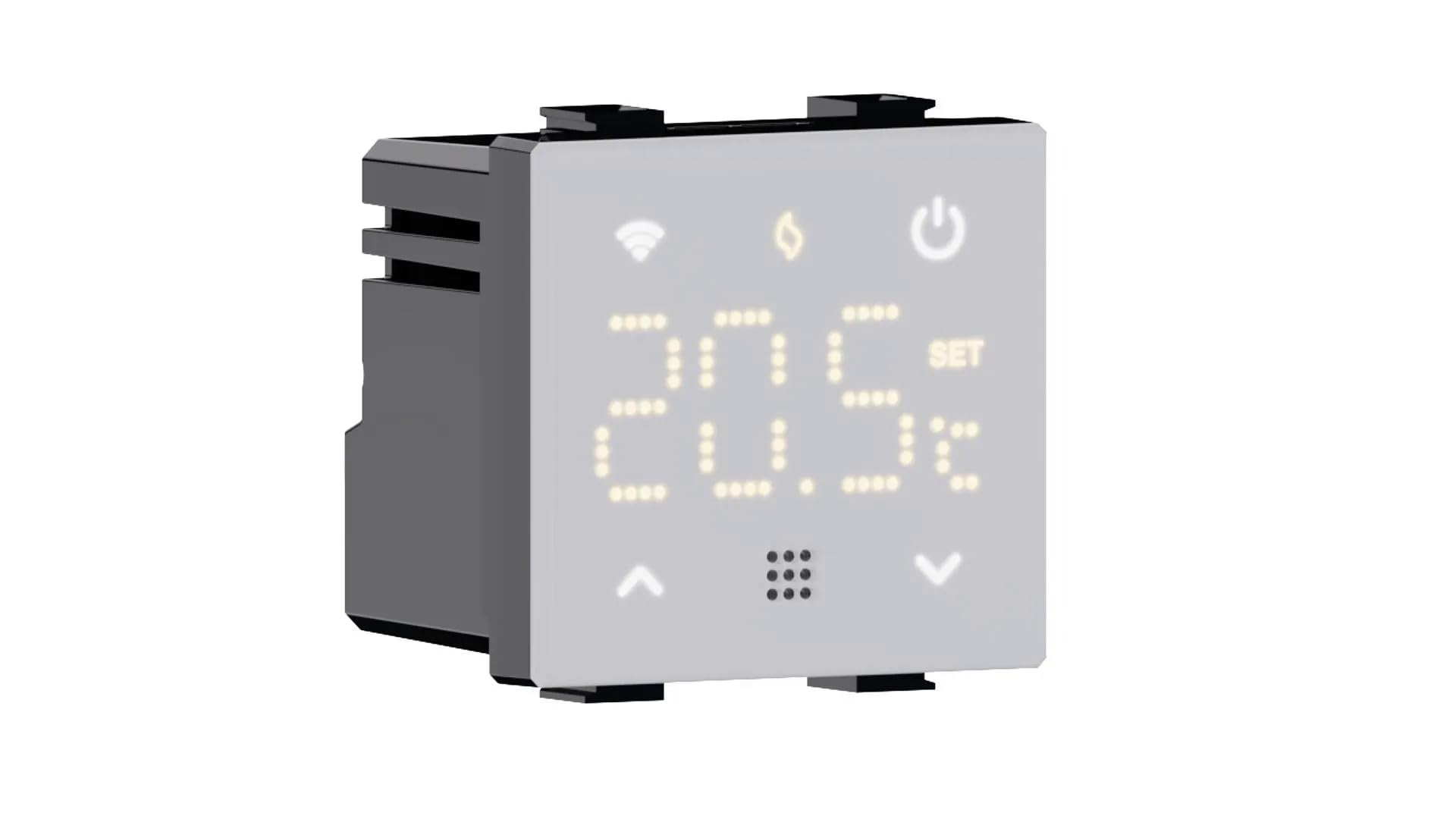 Tuya - Cronotermostato Conectado con WiFi empotrable módulo programable 2P 240 V Pantalla táctil retroiluminada Color Blanco Compatible con Soportes Vimar Plana
