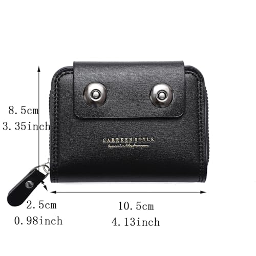 RFID Wallet for Women Accordion Card Holder 9 Card Slots Zipper Closure PU Leather Slim RFID Blocking Travel Organizer Secure Compact Wallet2