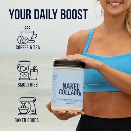 Image of NAKED Chocolate Collagen Peptides Protein Powder, 24 Servings, Pasture-Raised, Grass-Fed Hydrolyzed Collagen Supplement, Paleo Friendly, Non-GMO, Keto, Gluten Free, 20oz