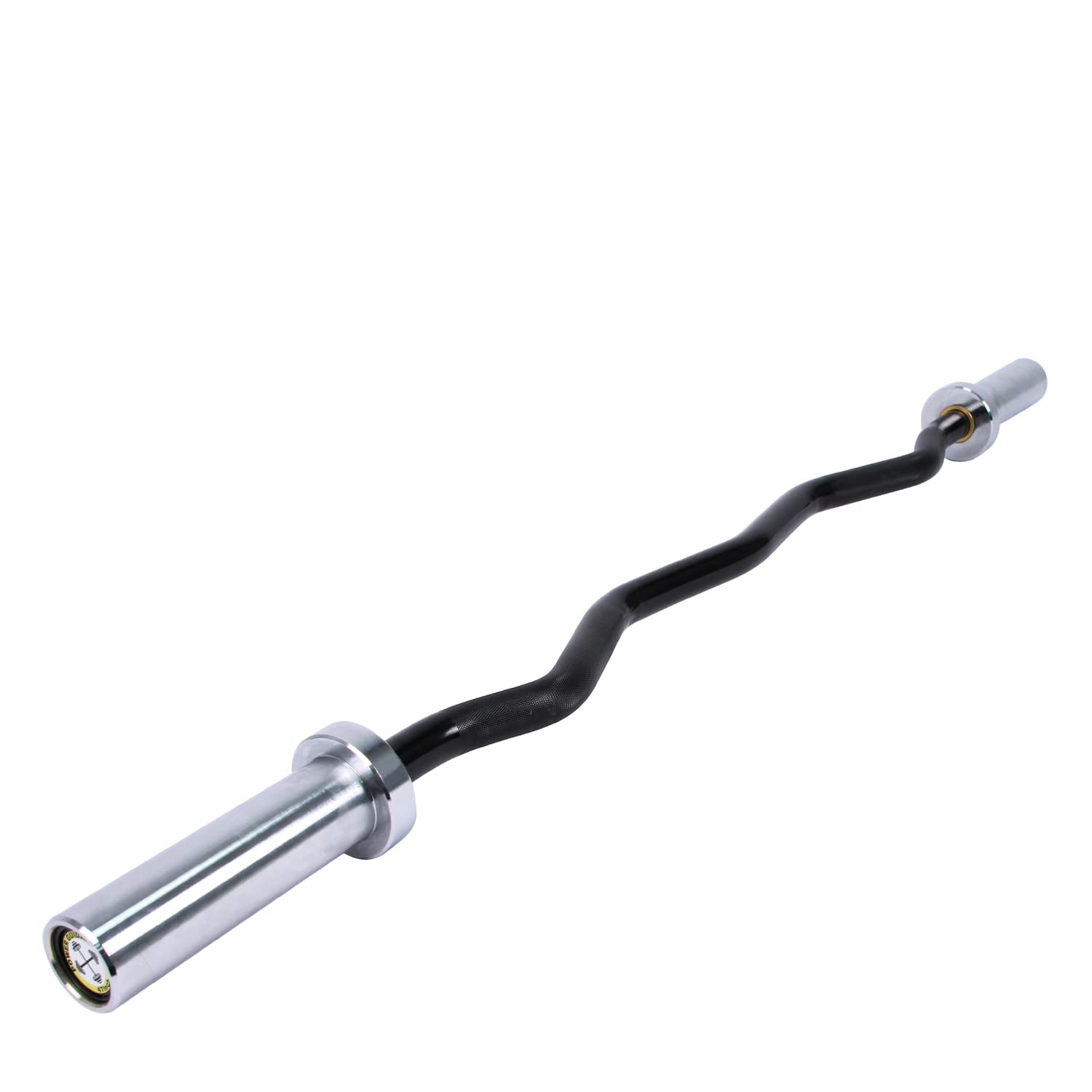 POWER GUIDANCE Chrome Olympic Barbell Bar, EZ Curl Bar Olympic Curl Bar, Brass Bushing & Ball Bearin
