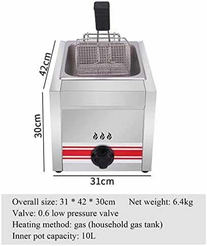 Freidora de gas de doble tanque – 10L/20L/30L freidora comercial multifunción de gran capacidad para restaurante y cocina doméstica, freidora de doble cilindro de acero inoxidable con cesta