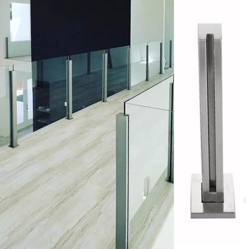 Poste de barandilla de vidrio cuadrado de acero inoxidable de 105 cm para terraza