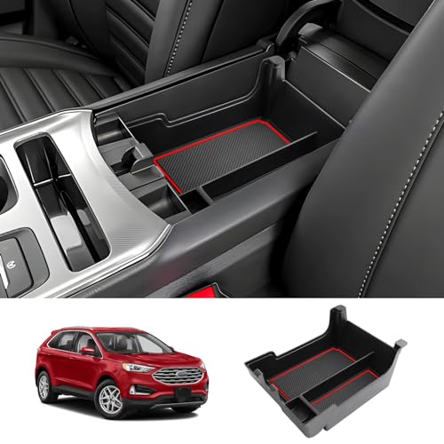 Image of LUWU 2021 2022 2023 2024 2025 Edge Center Console Organizer Armrest Storage Box Insert Tray 2024 2025 Edge Accessories Red