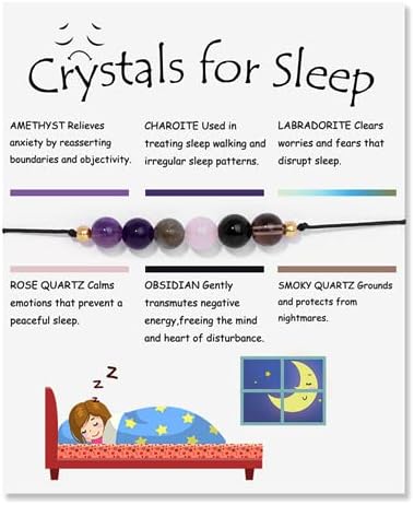 Fuqimanman2020 Pulsera elástica de cristal espiritual de 0.236in con 7 chakras, piedra natural curativa con tarjetas de significado, cuentas de