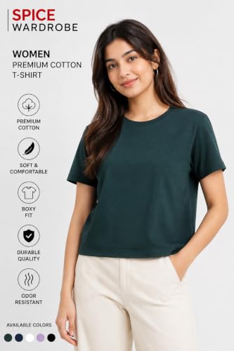 Image of Women's Plain Cotton T-Shirt