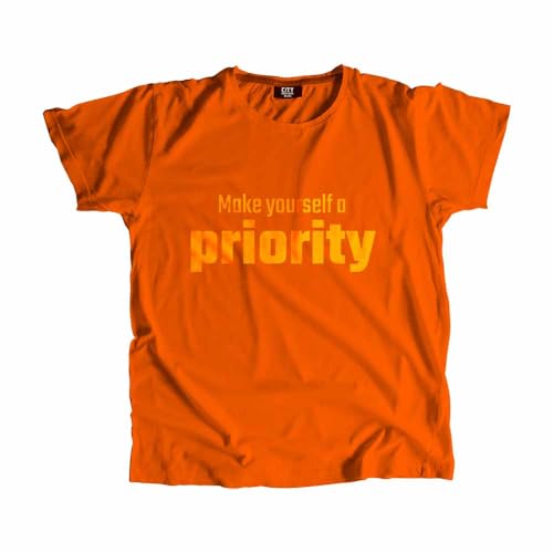 T-shirt Make Yourself a Priority orange vêtement unisexe tendance casual