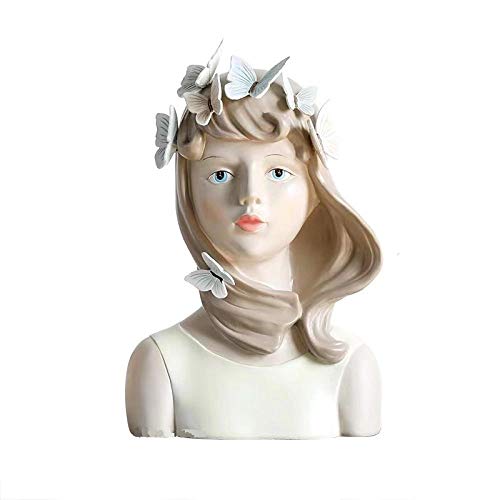 Sculpture statue papillon fille déco maison, objet de collection artisanat intérieur chambre