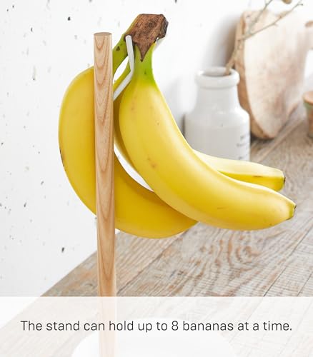 Yamazaki 2411 Tosca Banana Stand, White, Steel/Wood, 13 x 13 x 28 cm – Image 5