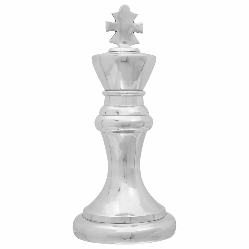 Silberne Skulptur aus Aluminium Set 2 Stück 17 x 17 x 42 cm Hochglanz für Wohnzimmer Regal Kaminsims Fensterbank Eingang Geschenk Erinnerung