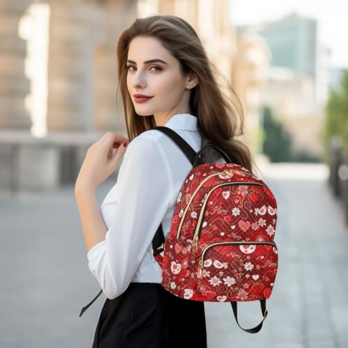 Sac à dos matelassé haut de gamme au motif fleur rouge