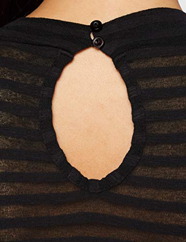 SUPERMOM T Shirt LS Stripe, Nero/P090, XXS Donna