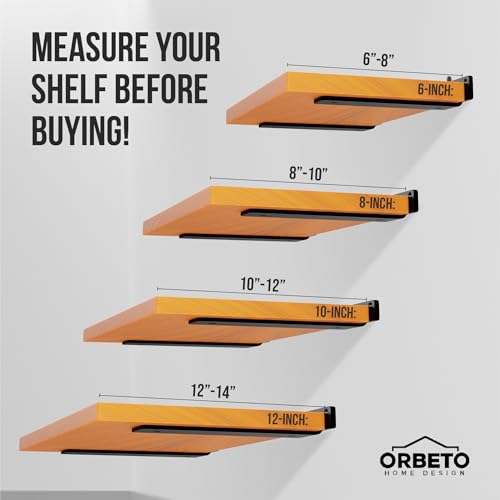 Orbeto Heavy Duty Floating Shelf Bracket (6 Inch-6 Pack) With (1/4"-Thick) Metal Black thumb #1