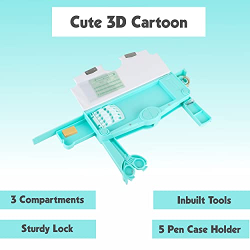 Image of ESnipe Mart Multi Functional Pencil Box for Kids, Dinosaur Pencil Box, Kids Pencil Box for Boys & Girls, Magnetic Pencil Box for Boys, Dinosaur Theme Return Gifts for Kids