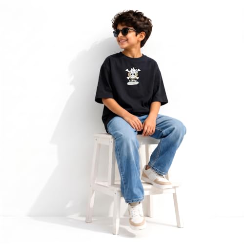 ARTWEN Boys Anime Graphic T-Shirt Black - Image 3