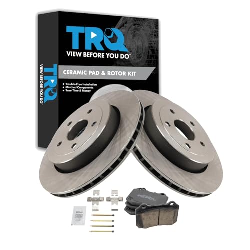 Image of TRQ Rear Brake Pad and Rotor Set Ceramic Compatible with 2006-2010 Jeep Grand Cherokee