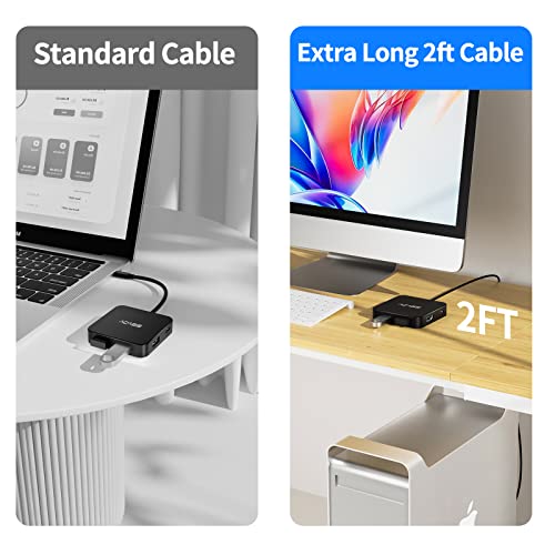 Usb C Hub, Multi-Port Usb Type-C Hub With 4K Hdmi, Power Delivery 100 W | 3 Usb 3.0 Port | 1 Type-C 3.0 Port | Usb Splitter Adapter For Macbook, Mac Mini, Xps, Laptop And Usb C Devices (2Ft) #TOP1