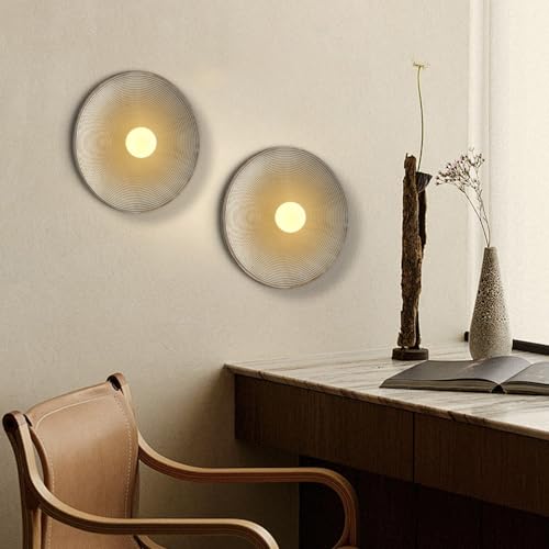 Image of Retro Japanese Wall Sconce Set of 2 Wabi Sabi Wall Art Lamp Bronze Resin Indoor Decor Wall Lamps LED Vintage Wall Sconces for Hallway Bedroom Bedside Living Room Porch