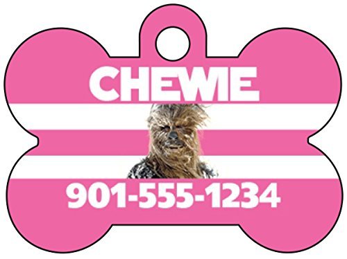 Chewbacca Pink Pet Id Dog Tag Personalized w/ Your Pet's Name & Number