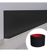 Duzzy Flexible Baseboard Molding Trim, 5 Inch(W) x 20 Feet(L) Peel and Stick Rubber Wall Trim Mol...