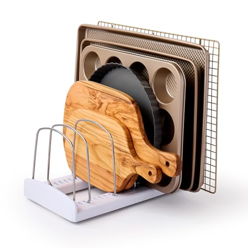 Comparison: Best Kitchen Pans Wirecutter 8 YouCopia StoreMore Adjustable Bakeware Rack with Steel Wires, Cookie Sheet Baking Pan and Tray Organizer for Kitchen Cabinet and Pantry Storage, Premium Edition