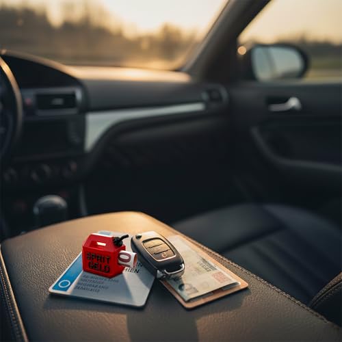 FloraVigo Tankgutschein, rote Benzinkanister, Bargeld-Geschenkverpackung, Das Bestehen der Fahrprüfung kann man für Tankgutscheine, Führerscheine, Freunde oder Geburtstage nutzen