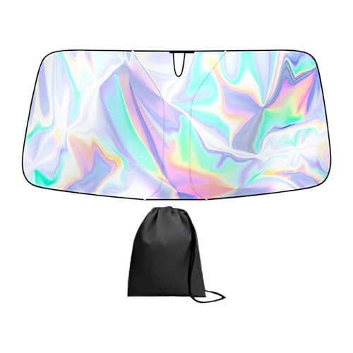 Pare-soleil pare-brise contre volant brûlant avec visière thermique pliable 140x70 cm