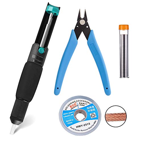Soldering Iron Auxiliary Kit, Desoldering Pump, No-Clean Soldering Core