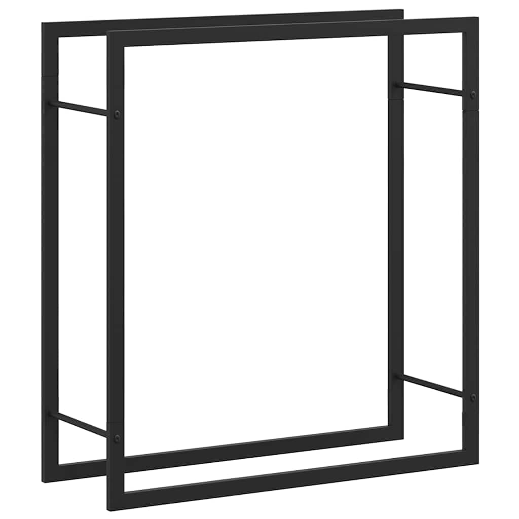 Mangloder Brennholzregal Mattschwarz aus Stahl, 80 x 28 x 86 cm, Kaminholzständer für Brennholz, Feuerholz, Lagerung und Trocknen, mit Wandhalterung für Kamin, Ofen, Feuerstelle