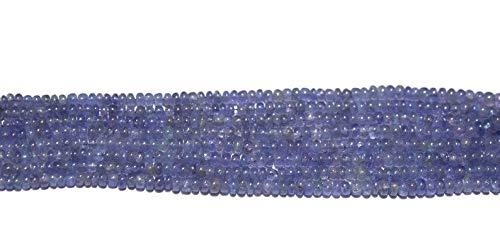 Naturalny tanzanit gładkie gładkie koraliki rondelle, naturalne koraliki tanzanitowe, naturalne koraliki z kamieni szlachetnych, rozmiar 3 mm do 5,5 mm 40 cm sznur
