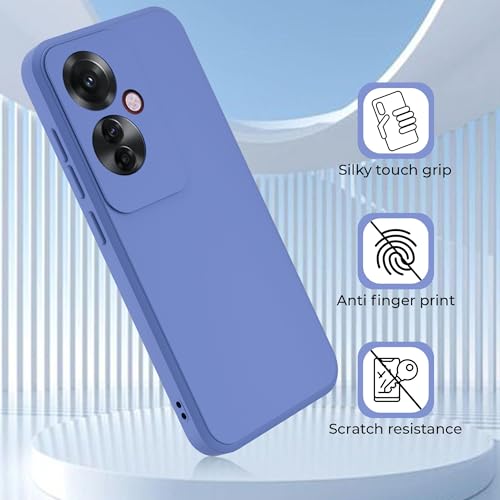 Image of A rtistque Liquid Silicone Back Cover Case for Oppo F25 Pro 5G Shockproof TPU Soft Flexible with Camera Protection - Blue