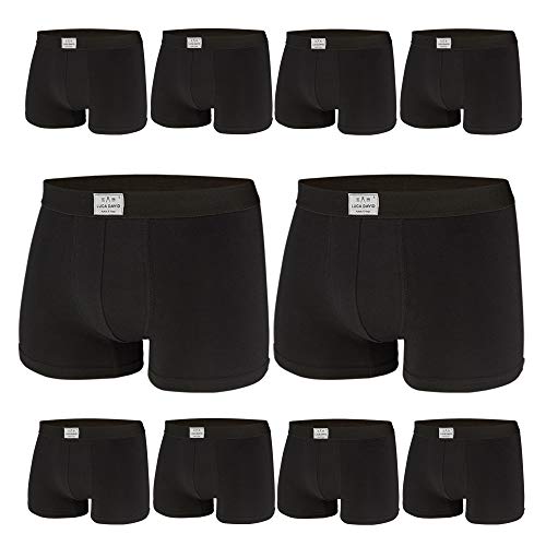 Luca David, Herren Boxershorts, 10er Pack (M / 5, schwarz)
