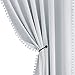 Zasłony zaciemniające Śliczne Pom Poms Izolacja termiczna Blackout Home Decor Karnisz Kieszeń Zasłony do Salonu Sypialnia Przedszkole Pokój Dziecięcy, 2 Panele,White,W 52 X L 63 Inch