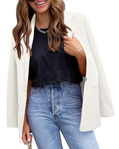 Women Long Sleeve Lapel Neck One Button Business Blazer Jacket Single Breasted Solid Color Office Suit Jacket2