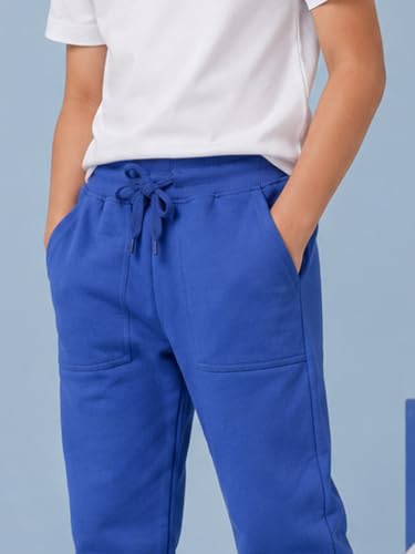 Image of KiddoPanti Boys Solid Fleece Track Pants | Cotton Poly Fleece Fabric | Ankle Length Bottom Rib | 2 Front Patch Pocket | Elastic Waist & Drawcord | Jogger Track Pants for Boys