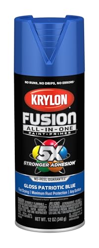 Image of Krylon Fusion All-In-One Adhesive Spray Paint for Indoor /Outdoor Use, 12 oz, Patriotic Blue