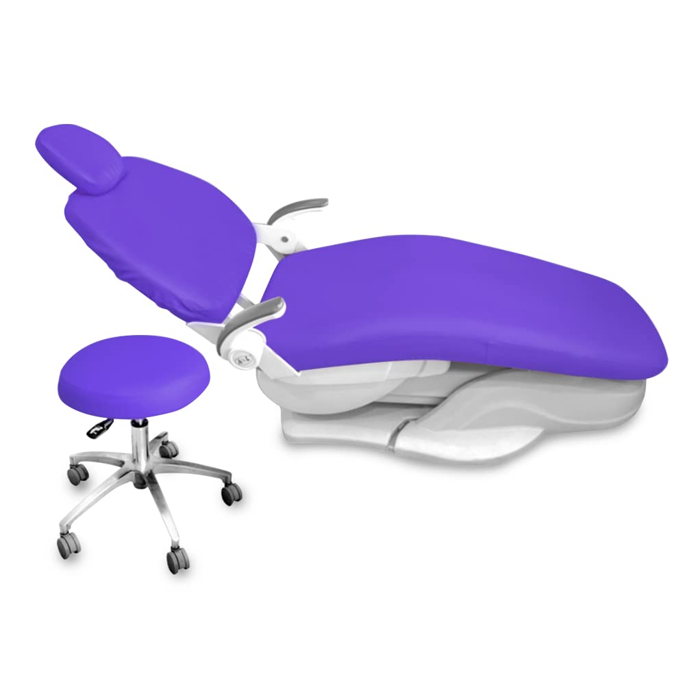 Dental Chair Covers Lycra Fabric Dental Unit Covers Seat Cover Elastic Protective Case Protector Dentist Equipment 4 pcs/Set (Purple) (L)