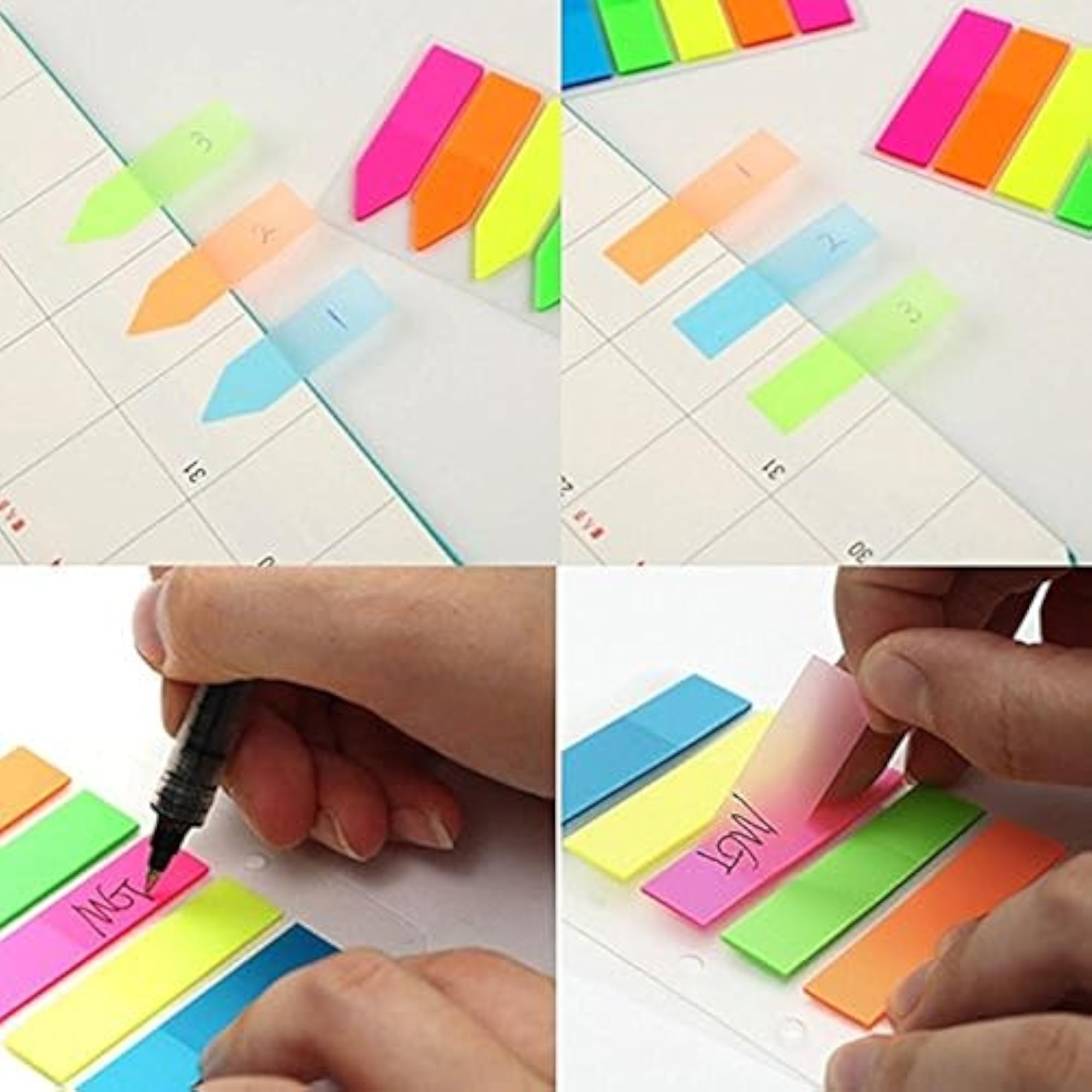 Pack of 250 Plastic Arrow Flags Sticky Notes for Office & School